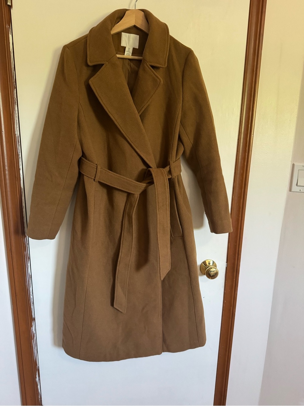Camel Brown Belted Coat